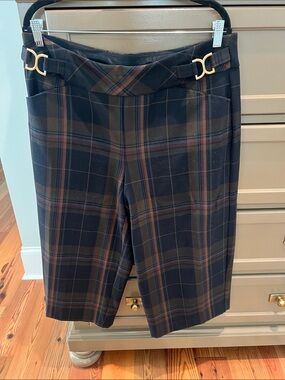 Investments Petite Plaid Wide-Leg Cropped Pants – Size 14P